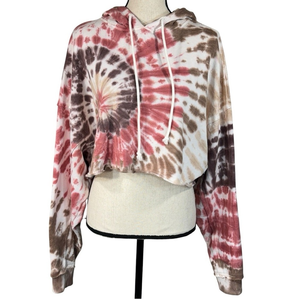 Aeropostale Multicolor Tye Die Hoody Cropped Crop Pullover Sweater Women’s Large